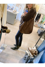 Load image into Gallery viewer, Owner Kitt Shapiro wearing volta atelier brown leather ipanema tote at west2westport.com