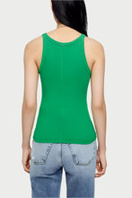 Load image into Gallery viewer, Back of the ribbed tank in kelley green, available at west2westport.com