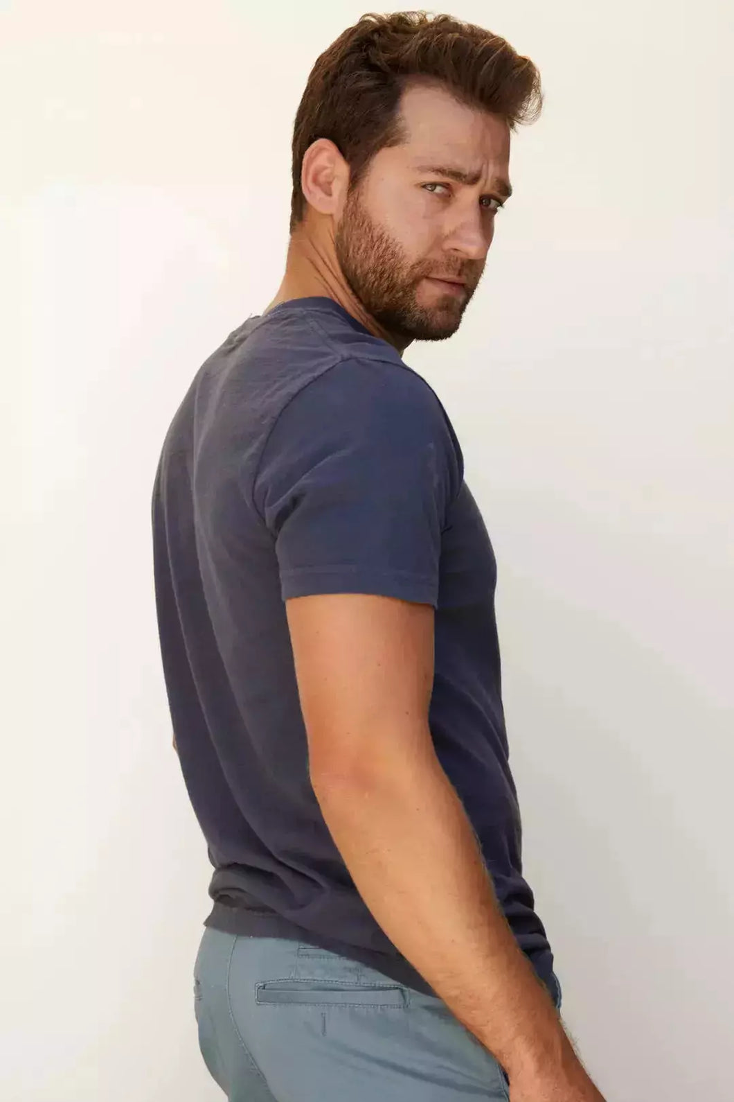 Perfectwhitetee Men's Short Sleeve Crew Neck in Night, available at WEST2WESTPORT.com