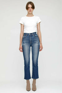 Moussy Otis Flare Hi Waist jeans at west2westport.com