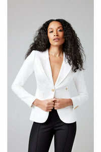 Smythe classic duchess blazer in white at west2westport.com