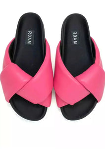 Roam Puffy Slide in Fuschia, available at west2westport.com