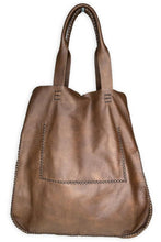 Load image into Gallery viewer, Ultra soft brown leather tote bag at west2westport.com
