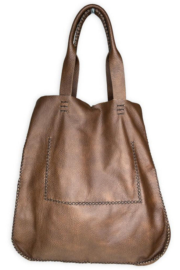 Ultra soft brown leather tote bag at west2westport.com
