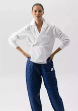 Load image into Gallery viewer, white button down men&#39;s crop shirt at west2westport.com