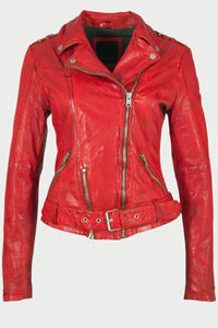 red leather moto jacket at west2westport.com