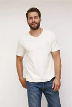 Load image into Gallery viewer, PWT Ringo Vneck in white, available at west2westport.com