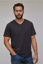 Load image into Gallery viewer, Perfect White Tee Mens Vneck in Vintage Black, available at west2westport.com