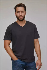 Perfect White Tee Mens Vneck in Vintage Black, available at west2westport.com