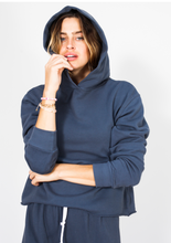 Load image into Gallery viewer, perfect white tee rolled hem hoodie at west2westport.com