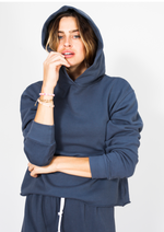 French Terry Rolled Hem Hoodie