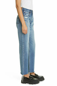 side view of the ashleys wide straight jeans at west2westport.com